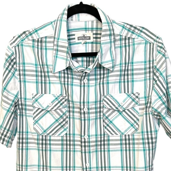SECOND to None Distillery Short Sleeve Button Up Shirt - Sz M - Picture 1 of 6